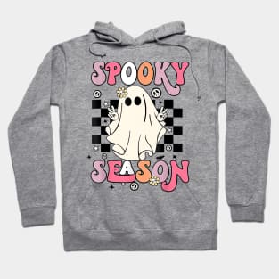 Retro Halloween Cute Ghost Spooky Season Funny Hoodie